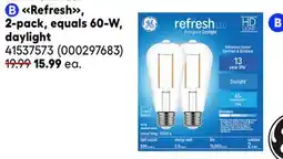 RONA All GE ST19 LED bulbs, Refresh, 2-pack, equals 60-W, daylight offer