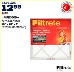 RONA 3M MPR1000 furnace filter 20 x 20 x 1 offer