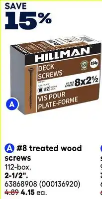 RONA 8 treated wood screws 2-1/2 offer