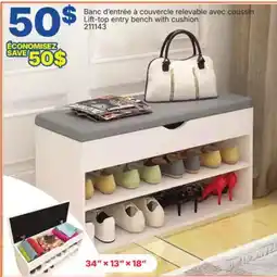 Rossy Lift-top entry bench with cushion offer