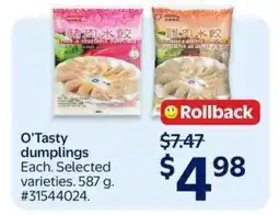 Walmart O'Tasty Dumplings offer