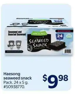 Walmart Haesong Seaweed Snack offer