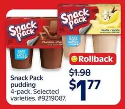 Walmart Snack Pack Pudding offer