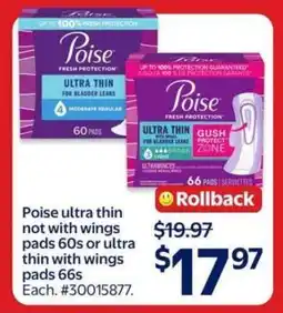 Walmart Poise Ultra Thin Pads offer