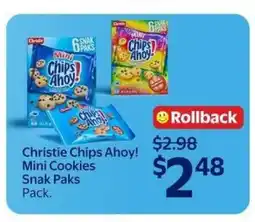 Walmart Christie Chips Ahoy! Mini Cookies Snak Paks Pack offer