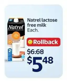 Walmart Natrel Lactose Free Milk offer