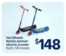 Walmart Hot Wheels Barbie Jammer electric scooter offer