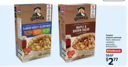 Walmart Quaker Instant Oatmeal offer