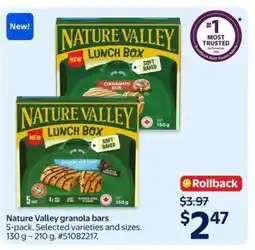Walmart NATURE VALLEY GRANOLA BARS offer