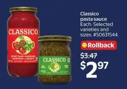 Walmart Classico Pasta Sauce offer