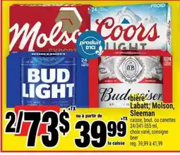 Super C BIÈRE LABATT, MOLSON, SLEEMAN offer