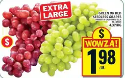 Food Basics Green or red seedless grapes offer