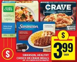 Food Basics Swanson, healthy choice or crave meals offer