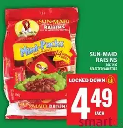 Food Basics Sun-maid raisins mini-packs offer