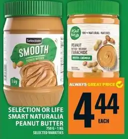 Food Basics Selection or Life smart natural peanut butter offer