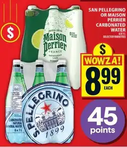 Food Basics San Pellegrino or Maison Perrier carbonated water offer