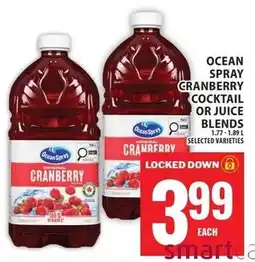 Food Basics Ocean Spray cranberry cocktail or juice blends offer