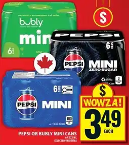 Food Basics Pepsi or Bubly mini cans offer