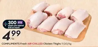 Compliments Fresh Air-Chilled Chicken Thighs