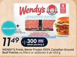 Sobeys Wendy's Fresh Never Frozen 100% Canadian Ground Beef Patties offer