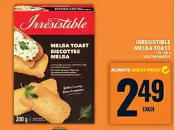 Food Basics Irresistible melba toast biscuits melba offer