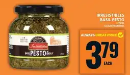Food Basics Irresistibles basil pesto offer