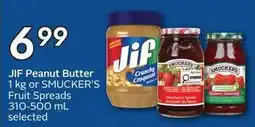 Sobeys Jif Peanut Butter or Smucker's Fruit Spreads offer