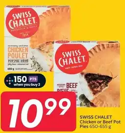 Sobeys Swiss chalet chicken or beef pot pies offer