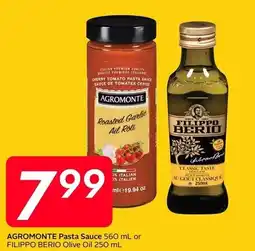 Sobeys Agromonte pasta sauce or filippo berio olive oil offer