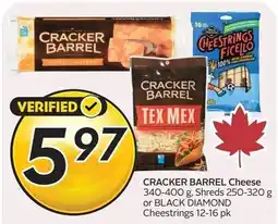Sobeys Cracker barrel cheese or black diamond cheestrings offer
