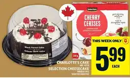 Food Basics Charlotte's cake selection cheesecake offer