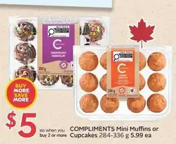 Sobeys Compliments mini muffins or cupcakes offer