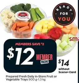 Sobeys Prepared Fresh Daily In-Store Fruit or Vegetable Trays offer