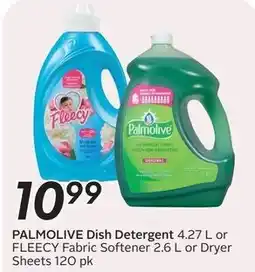 Sobeys Palmolive Dish Detergent or Fleecey Fabric Softener Sheets offer