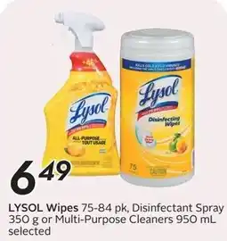Sobeys Lysol Wipes and Disinfectant Spray offer