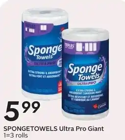 Sobeys SpongeTowels Ultra Pro Giant offer