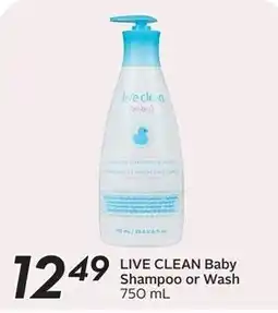 Sobeys Live Clean Baby Shampoo or Wash offer