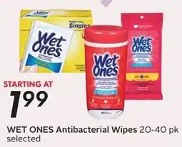 Sobeys Wet Ones Antibacterial Wipes offer