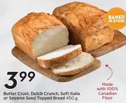Sobeys Butter Crust, Dutch Crunch, Soft Italia or Sesame Seed Topped Bread offer