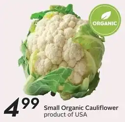 Sobeys Small Organic Cauliflower offer