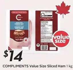 Sobeys Compliments Value Size Sliced Ham offer