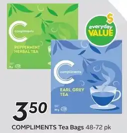 Sobeys Compliments Tea Bags offer