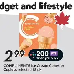 Sobeys Compliments Ice Cream Cones or Cuplets offer