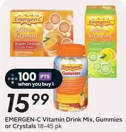 Sobeys Emergen-C Vitamin Drink Mix, Gummies or Crystals offer