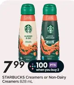 Sobeys Starbucks Creamers or Non-Dairy Creamers offer