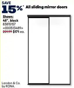 RONA Landon & Co. all sliding mirror doors offer