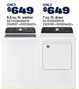 RONA Midea 5.2 cu. ft. washer and 7 cu. ft. dryer offer
