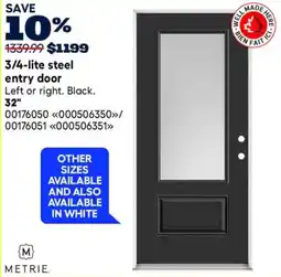 RONA Metrie 3/4-lite steel entry door offer