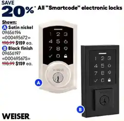 RONA Weiser smartcode electronic locks offer