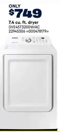 RONA Samsung 7.4 cu. ft. dryer offer